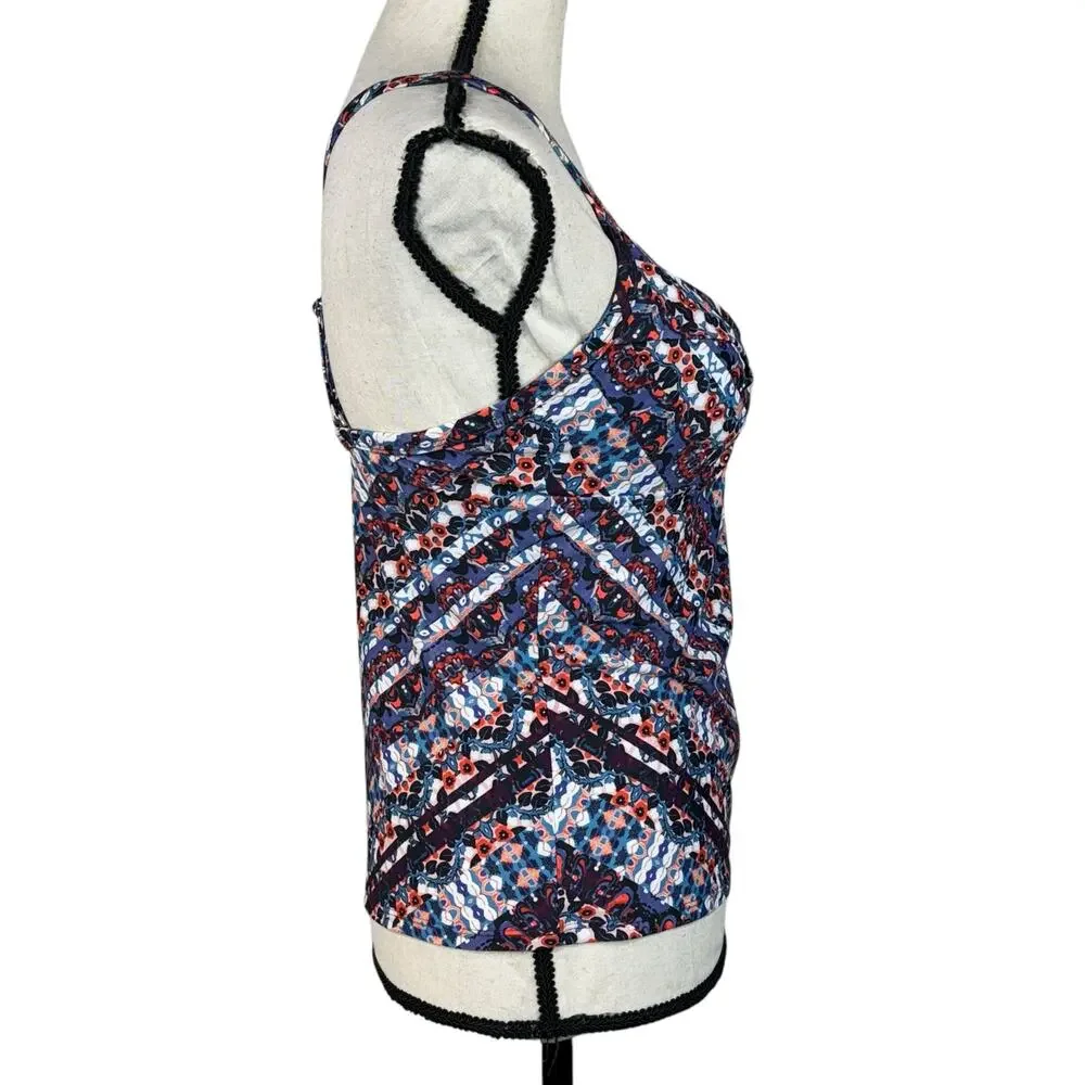 Athleta SZ 36 B/C Marrakesh Twister Tankini Swim Top Criss-Cross Straps Padded